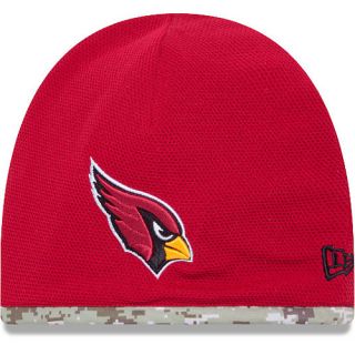 NEW ERA Mens Arizona Cardinals Salute To Service Camo Lining Tech Knit Hat, Red