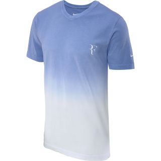 NIKE Mens RF V Neck Short Sleeve Tennis T Shirt   Size 2xl, White/grey/purple