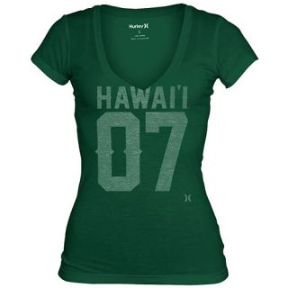 HURLEY Womens Hawaii Rainbow Warriors Perfect V Neck Short Sleeve T Shirt  