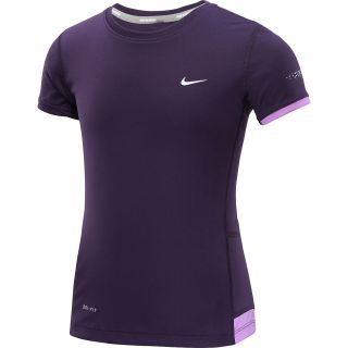 NIKE Girls Miler Running Shirt   Size Small, Grand Purple/silver