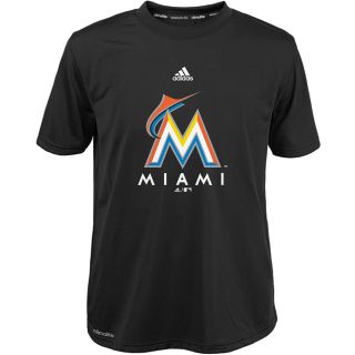 adidas Youth Miami Marlins ClimaLite Team Logo Short Sleeve T Shirt   Size