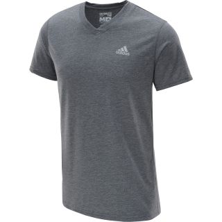 adidas Mens Ultimate V Neck Short Sleeve T Shirt   Size Xl, Dk.grey Heather