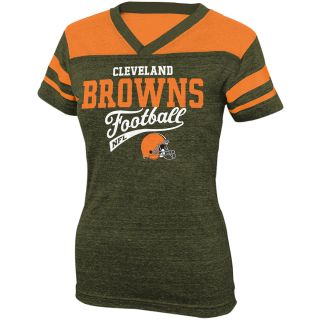 NFL Team Apparel Girls Cleveland Browns Burn Out Jersey Short Sleeve T Shirt  