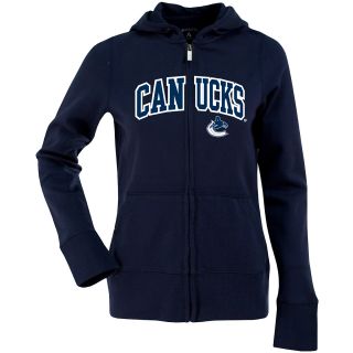 Antigua Womens Vancouver Canucks Signature Hood Applique Full Zip Sweatshirt  