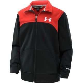 UNDER ARMOUR Boys Armour Fleece Storm Jacket   Size Large, Black/red/white