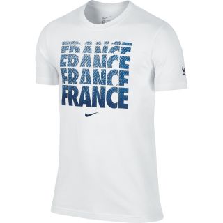 NIKE Mens France Core Type Short Sleeve T Shirt   Size Medium, White/navy