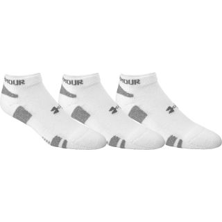 UNDER ARMOUR HeatGear Trainer No Show Socks   3 Pack   Size Large, Black/grey