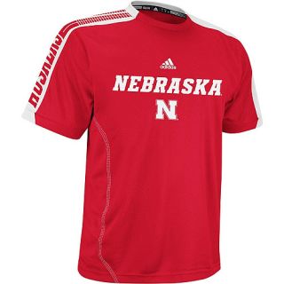 adidas Mens Nebraska Cornhuskers Sideline Swagger Performance Short Sleeve T 