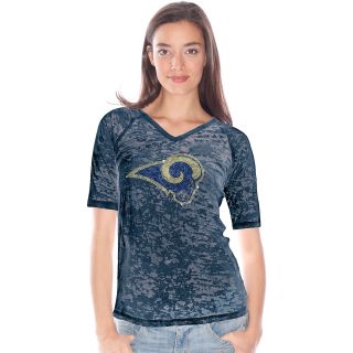 Touch By Alyssa Milano Womens St. Louis Rams Rhinestone Logo T Shirt   Size