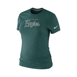 NIKE Womens Philadelphia Eagles Script Tri Blend T Shirt   Size Large,