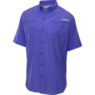 COLUMBIA Mens Tamiami II Short Sleeve Shirt   Size Large, Purple Lotus