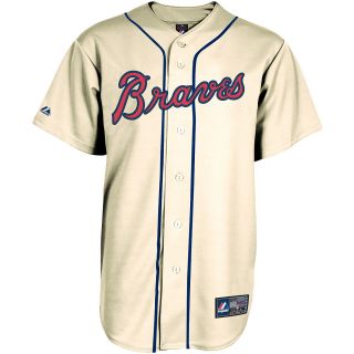 Majestic Athletic Atlanta Braves Replica Blank Alternate Ivory Jersey   Size