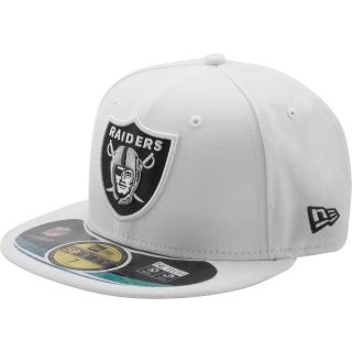 NEW ERA Mens Oakland Raiders Official On Field 59FIFTY Fitted White Cap   Size