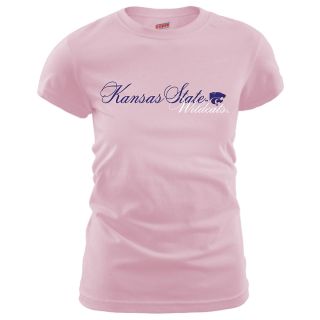 MJ Soffe Womens Kansas State Wildcats T Shirt   Soft Pink   Size Small,
