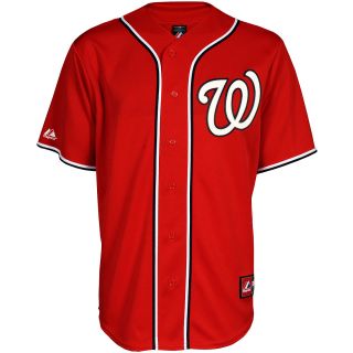 Majestic Mens Washington Nationals Replica Generic Alternate Red Jersey   Size