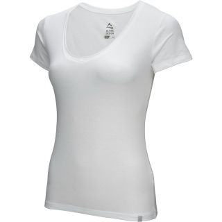 ALPINE DESIGN Womens V Neck Short Sleeve T Shirt   Size Medium, Bright White