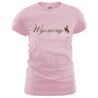 MJ Soffe Womens Wyoming Cowboys T Shirt   Soft Pink   Size Large, Wyoming