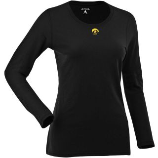 Antigua Womens Iowa Hawkeyes Relax LS 100% Cotton Washed Jersey Scoop Neck Tee