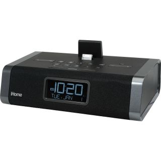 iHOME Dual Charge + Play FM Stereo Alarm Clock, Black