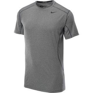 NIKE Mens Pro Combat Fitted Short Sleeve T Shirt   Size Xl, Carbon/black