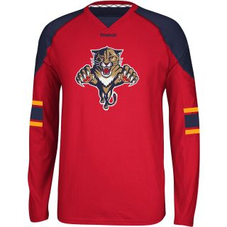REEBOK Mens Florida Panthers Team Color Jersey Replica Long Sleeve T Shirt  