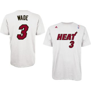 adidas Mens Miami Heat Dwayne Wade Game Time Name And Number Short Sleeve T 