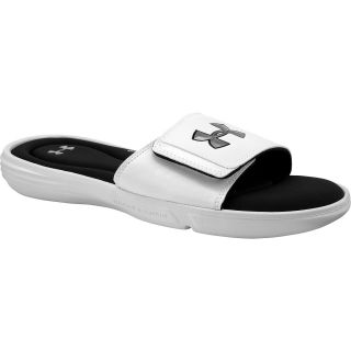 UNDER ARMOUR Mens Ignite III Slides   Size 9d, White/silver/black