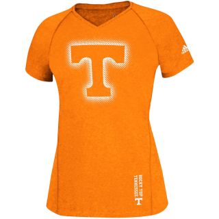 adidas Womens Tennessee Volunteers Sideline Elude Fitted Short Sleeve T Shirt  