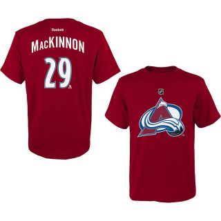 REEBOK Youth Colorado Avalanche Nathan MacKinnon Player Name And Number T Shirt
