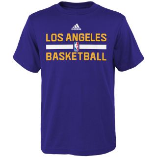adidas Youth Los Angeles Lakers Practice Short Sleeve T Shirt   Size Medium,