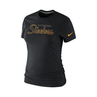 NIKE Womens Pittsburgh Steelers Script Tri Blend T Shirt   Size Medium,