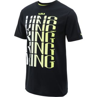 NIKE Mens Ring King Short Sleeve Basketball T Shirt   Size Xl, Black/cyber