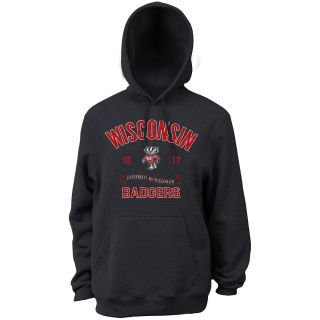 Classic Mens Wisconsin Badgers Hooded Sweatshirt   Black   Size Medium,
