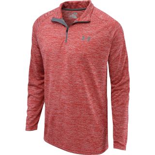 UNDER ARMOUR Mens UA Tech 1/4 Zip Long Sleeve Top   Size Small, Red/white