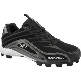 RAWLINGS Mens Wind Up Low Baseball Cleats   Size 13, Black/white