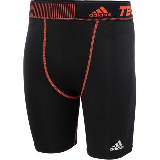 adidas Mens TechFit Base 7 Compression Shorts   Size Small, Black/red