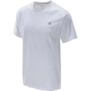 CHAMPION Mens Authentic Jersey V Neck Short Sleeve T Shirt   Size Large, White