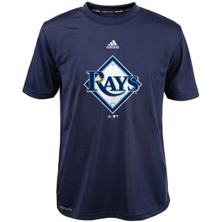 adidas Youth Tampa Bay Rays ClimaLite Team Logo Short Sleeve T Shirt   Size