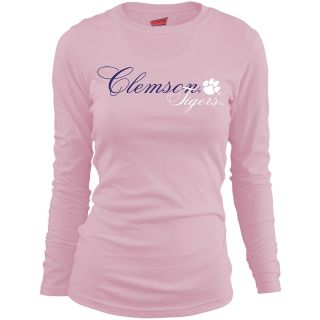 MJ Soffe Girls Clemson Tigers Long Sleeve T Shirt   Soft Pink   Size Small,