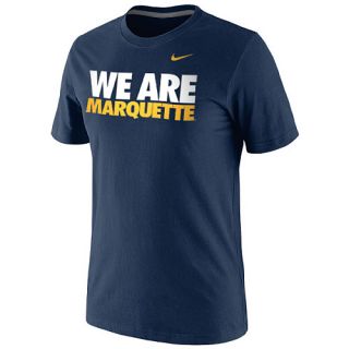NIKE Mens Marquette Golden Eagles We Are Marquette Classic Navy Short Sleeve
