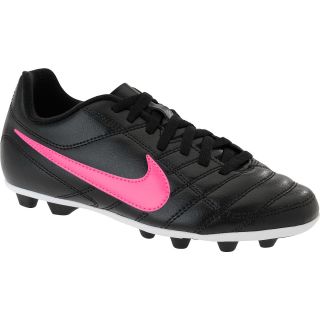 NIKE Kids Jr. Chaser FG R Low Soccer Cleats   Size 5, Black/pink