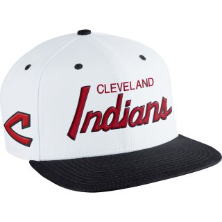NIKE Mens Cleveland Indians MLB Coop SSC Throwback Adjustable Cap, White