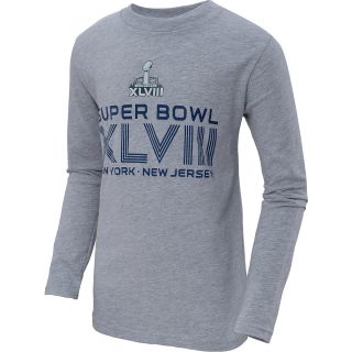 NFL Team Apparel Youth Super Bowl XLVIII Logo Heather Gray Long Sleeve T Shirt  