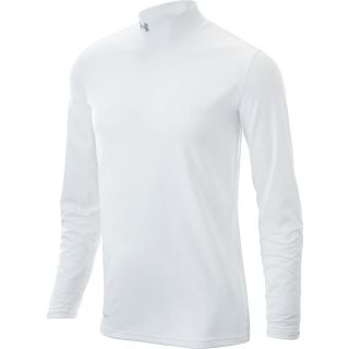 UNDER ARMOUR Mens ColdGear Fitted Golf Mock   Size Xl, White/steel