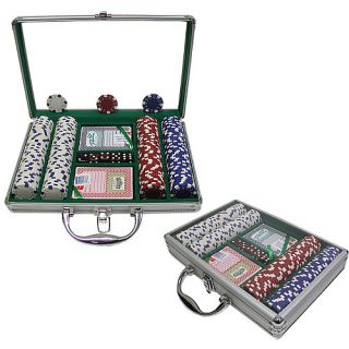 Trademark Poker 200 Dice Striped 11.5g Chips w/ Clear Cover Aluminum Case (10 