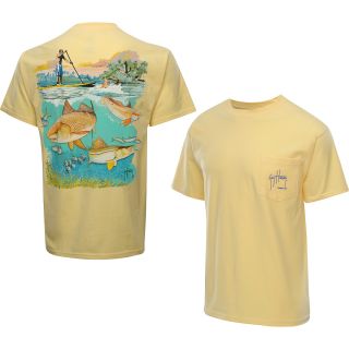 GUY HARVEY Mens SUP Above and Beyond Short Sleeve T Shirt   Size Large, Yellow