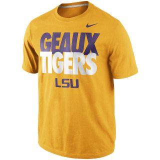 NIKE Mens LSU Tigers Geaux Tigers Local Gold T Shirt   Size Large, Gold
