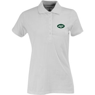 Antigua Womens New York Jets Spark 100% Cotton Washed Jersey 6 Button White