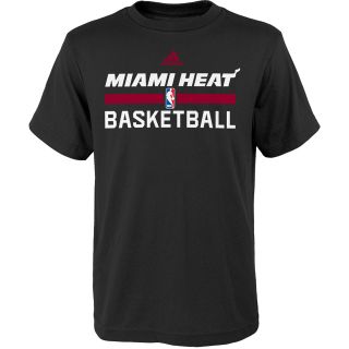 adidas Youth Miami Heat Practice Short Sleeve T Shirt   Size Medium, Black
