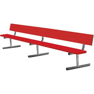 Sport Supply Group Surface Mount Bench with Back  21 Foot   Size 21 Foot, Red